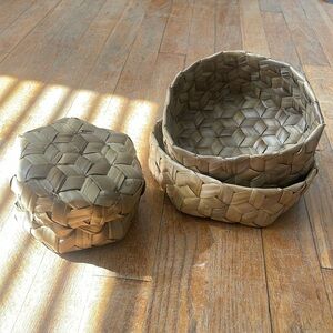 Handwoven baskets set‎ of 3